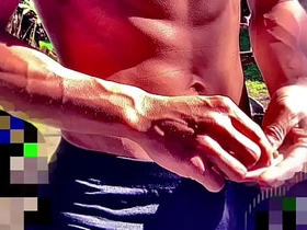 前編【個人撮影】逞しい肉体、日本の消防士の乳首、痛みと快感の板挟みで涎を垂らしながらチンポをしごく変態映像…！ japan gay porn handsome