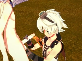 Genshin Impact Yaoi- Bennett Handjob and fucked by Razor - Japanese asian manga anime game porn gay gay porn asian threesome