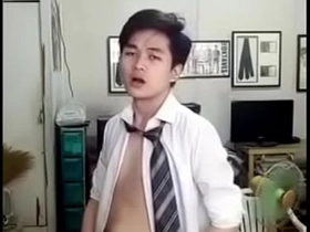 Cute Chinese Twink Strips Down and Cums dont pull out chinese gay porn