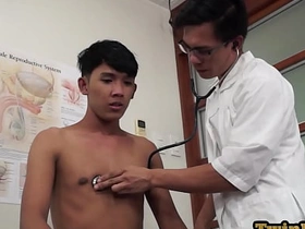 Asian doctor inspecting twinks butt gay porn chinese and white men