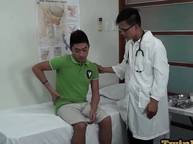 Asian twink anal examined with medical tools after giving BJ chinese gay father son porn