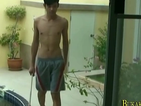 Asian twink spitroasted gay porn asian dad