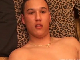 Twink Arik Strips Naked and Strokes Out His Cum asian nipple gay porn